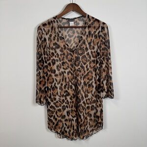 Jordan Taylor Animal Print Mesh Coverup‎ Medium